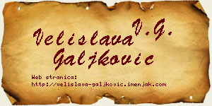 Velislava Galjković vizit kartica